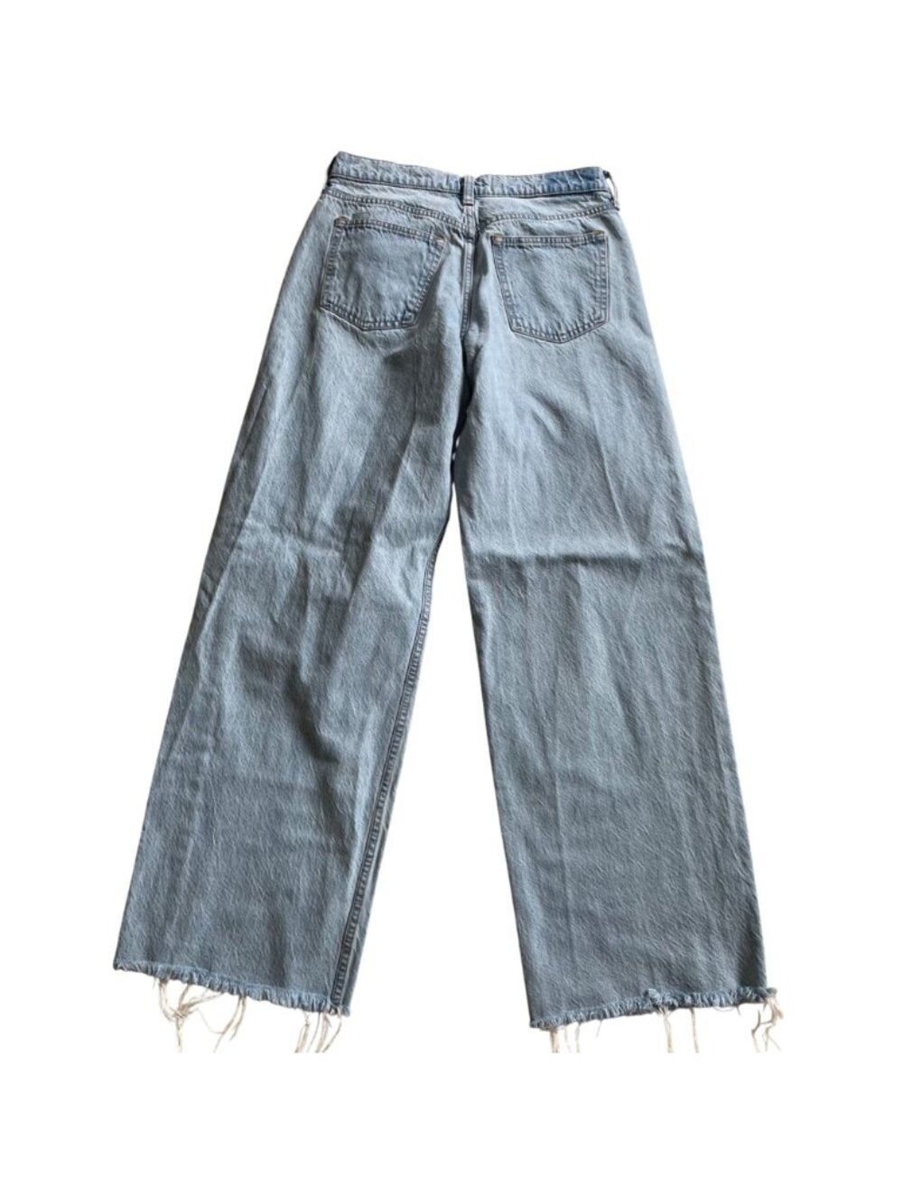 Abercrombie & Fitch Curve Love Low Rise Ultra Loose Jeans 27L Frayed Hem Light - Picture 6 of 9